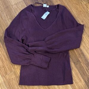 GAP Deep Purple/Merlot V-Neck Sweater
